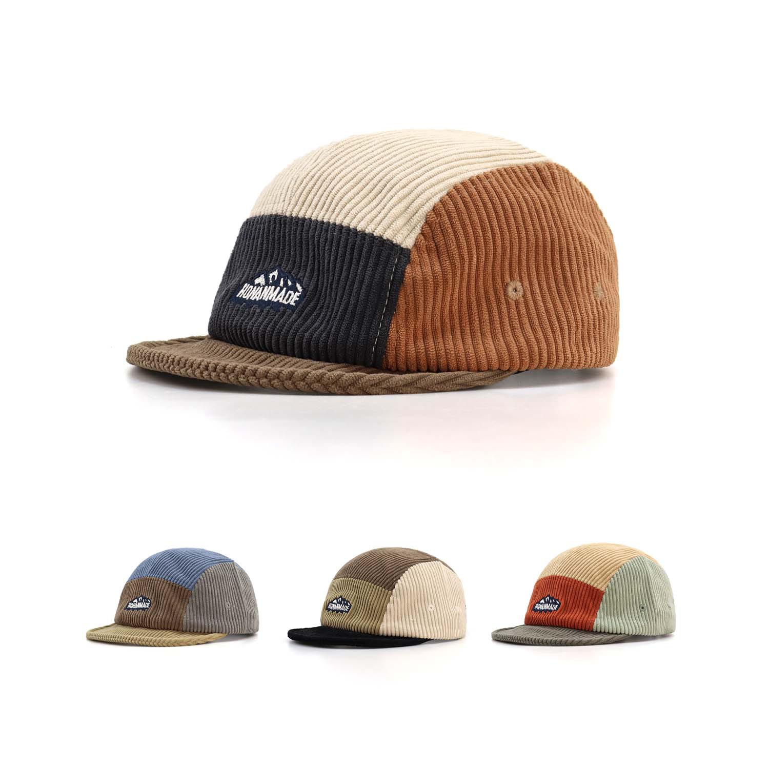 Corduroy Cap 5 Panel - Новая вельветовая кепка с цветовыми блоками