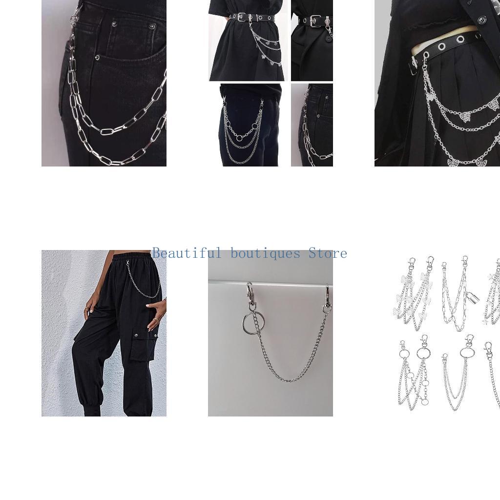 Street Fashion Reference - U4LF 6 шт. панк-брюки поясная цепочка