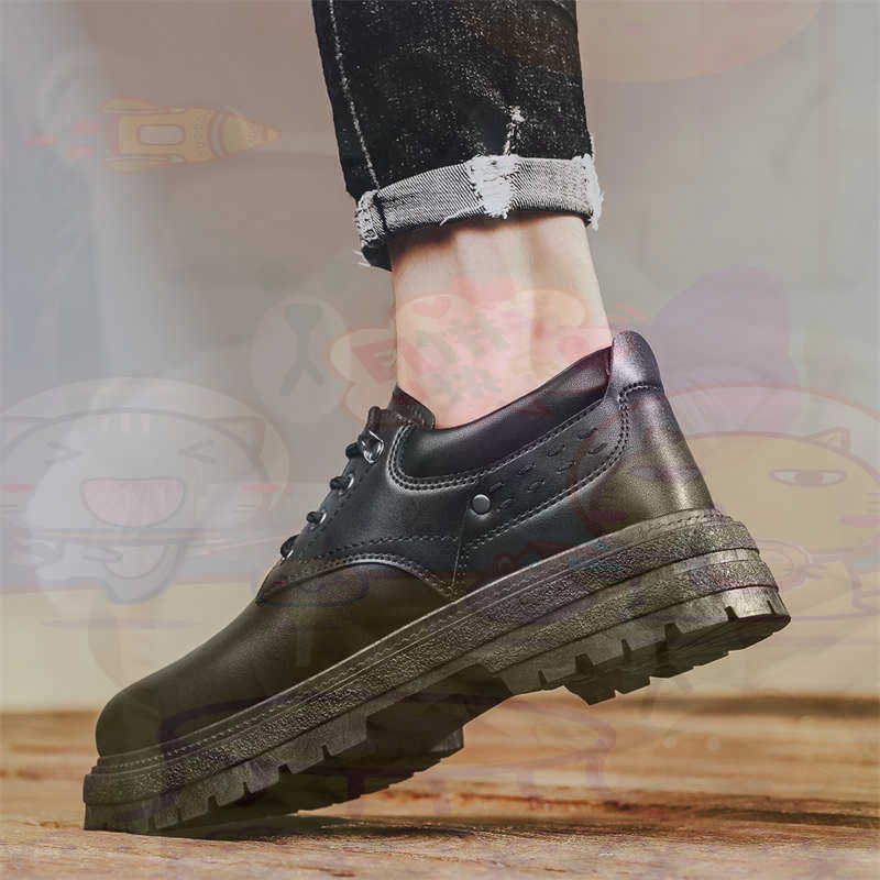 Street Fashion For Short Guys - Темные модные кроссовки из натуральной кожи,