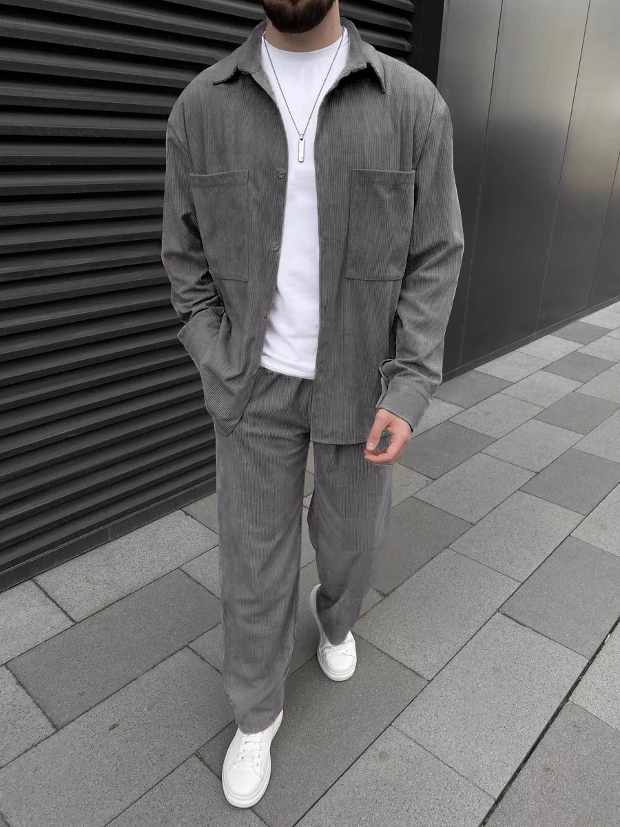 Мужской вельветовый костюм из  – обзор и цена Street Fashion Outfit For Men