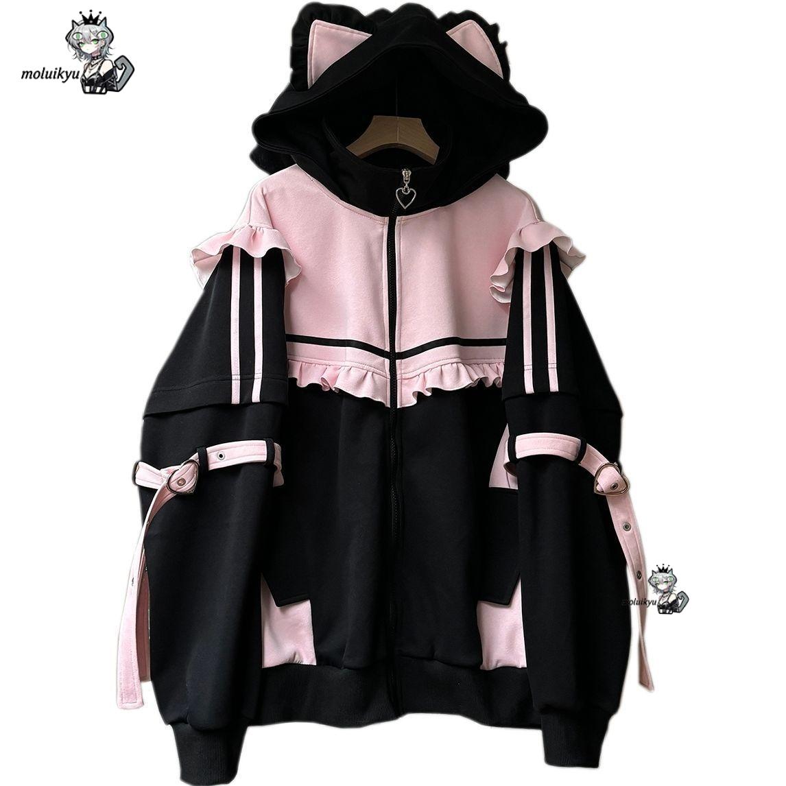 Худи с кошачьими ушками в стил – обзор и цена Street Fashion Harajuku