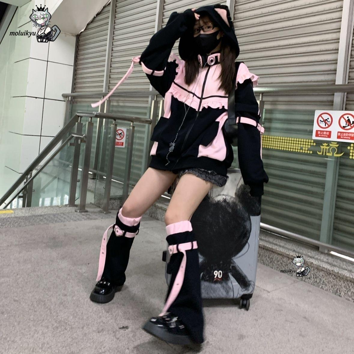 Худи с кошачьими ушками в стил – обзор и цена Street Fashion Harajuku